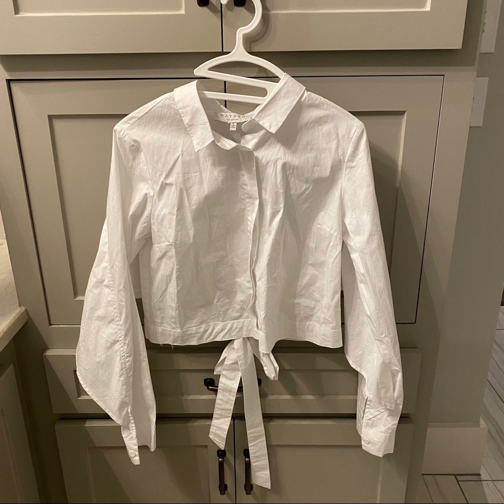 Hayden button up crop top